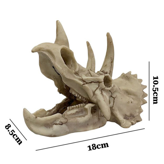 Artificial Rhino Skull Resin Model Reptile Terrarium Aquarium Fish Tank Decorations