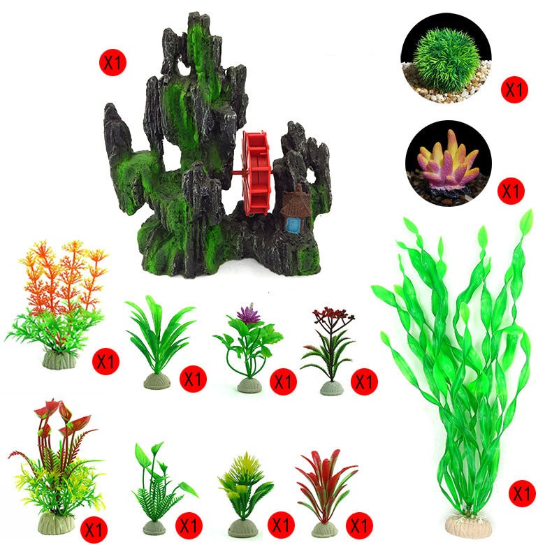 deco fish tank accessories Reptile Box Aquarium Fish Aquarium Decorations Set – Golivings
