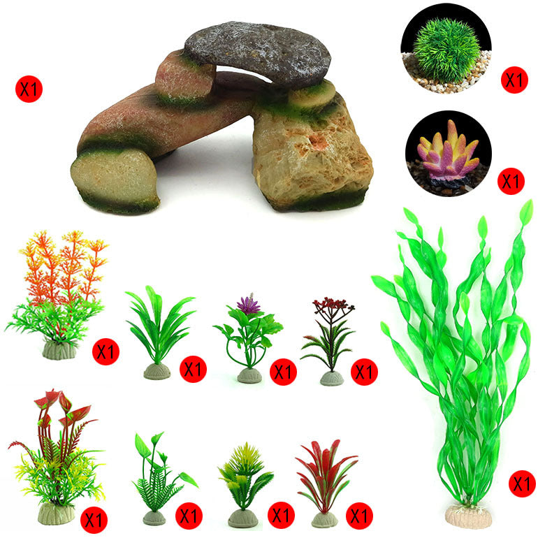 Artificial Stone Cave Aquarium Decoration Set