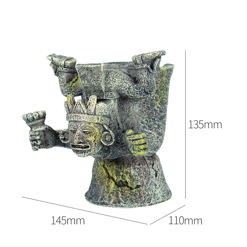Simulation Maya Style Resin Statue Reptile Breeding Box Aquarium Tank Ornament